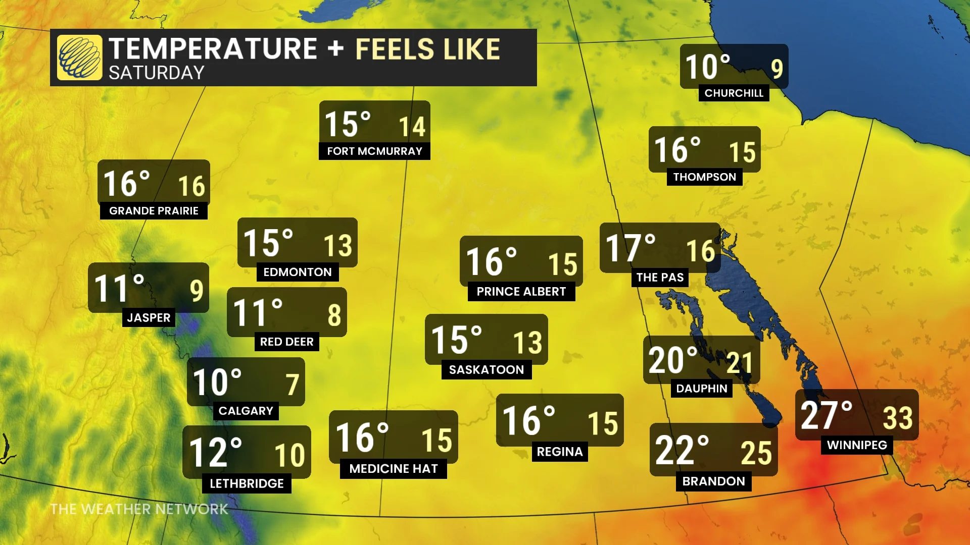 Baron - Prairie temperatures Saturday - June18