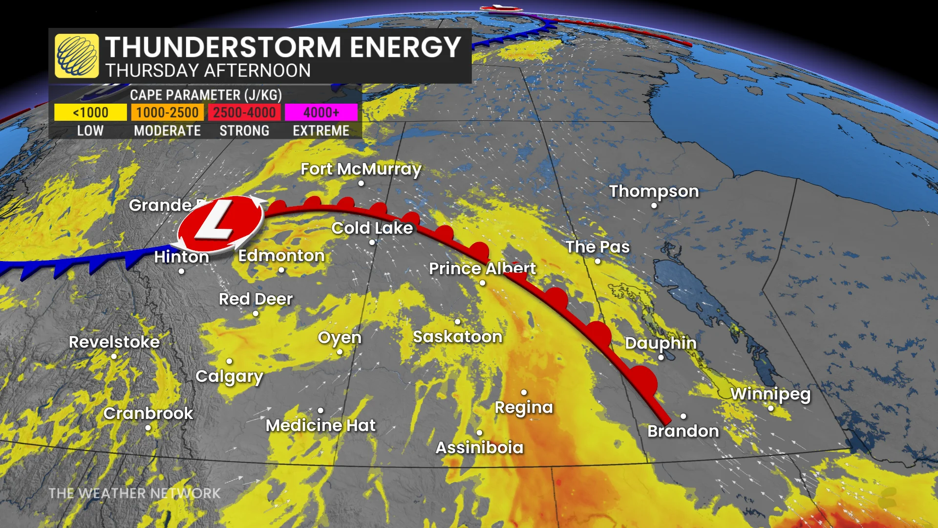 Baron - Prairie thunderstorm energy Thursday afternoon - Sept3