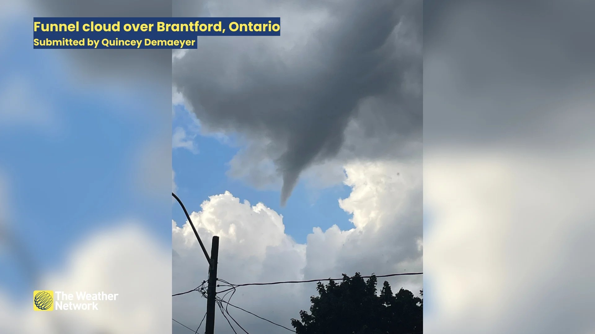 (UGC Quincey Demaeyer) Funnel cloud Brantford Ontario September 21 2024
