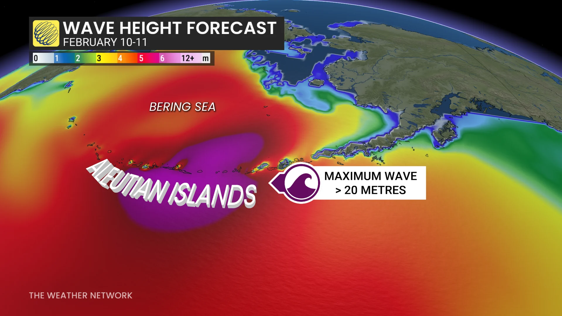 Wave height forecast Feb. 10-11 Pacific