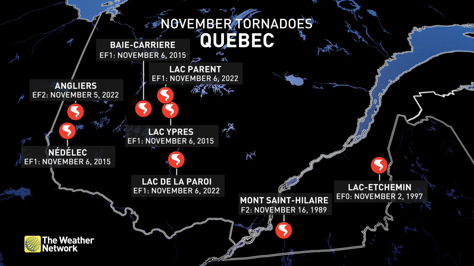 Quebec November tornadoes