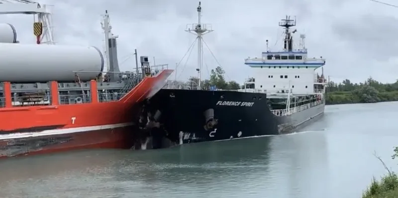 WATCH: 'Rare' ship collision in Ontario's Welland Canal, investigation underway