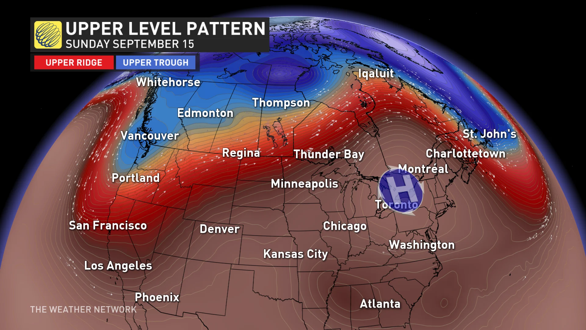 Canada ridge of high pressure