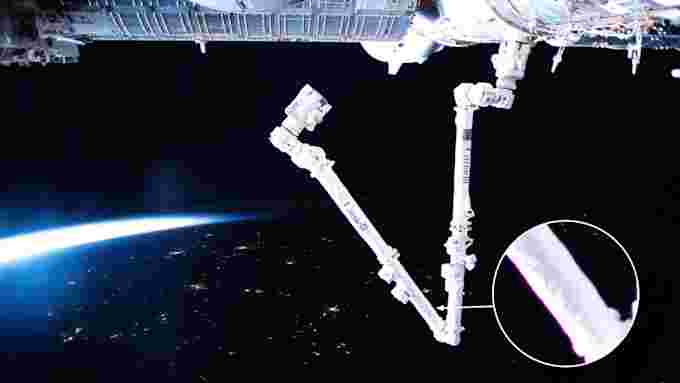 Canadarm2 over Europe Thomas-Pesquet May132021 ESA NASA ISS065-E-45000