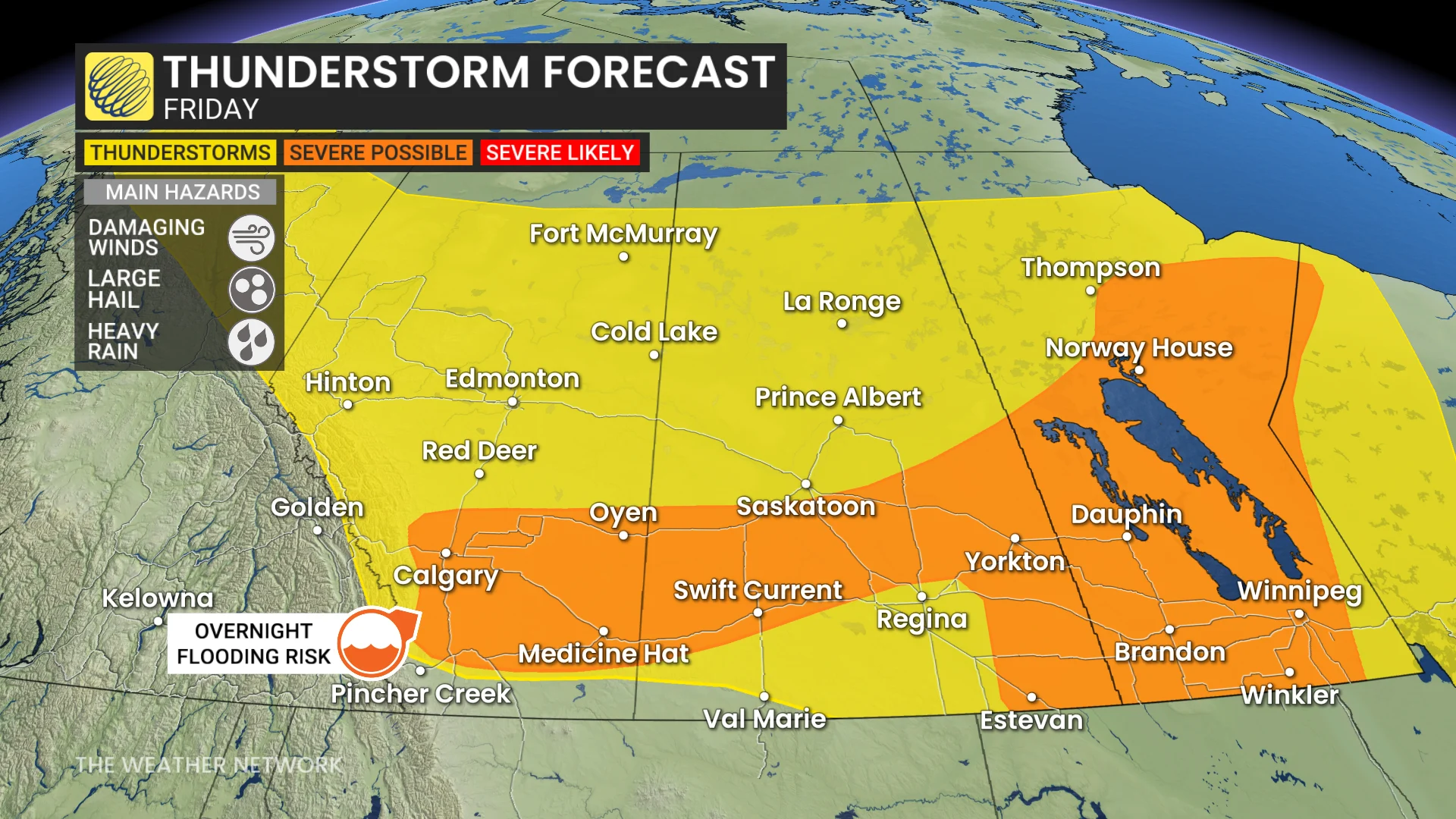 Baron - Friday thunderstorm risk Prairies - July 25