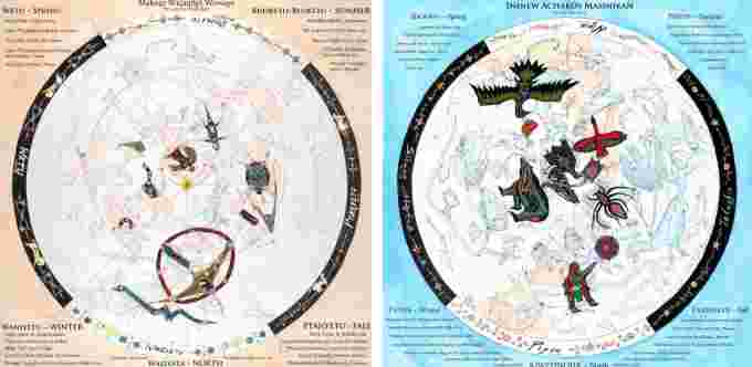 Star maps from Dakota/Lakota and Ininew/Cree First Nations