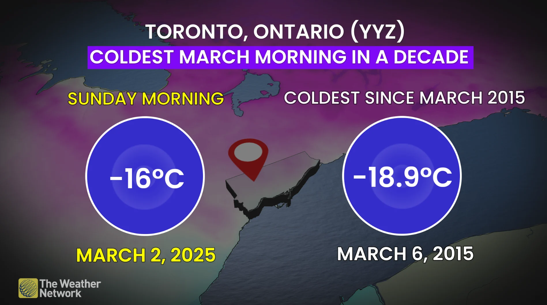 Toronto Coldest March Morning in a Decade