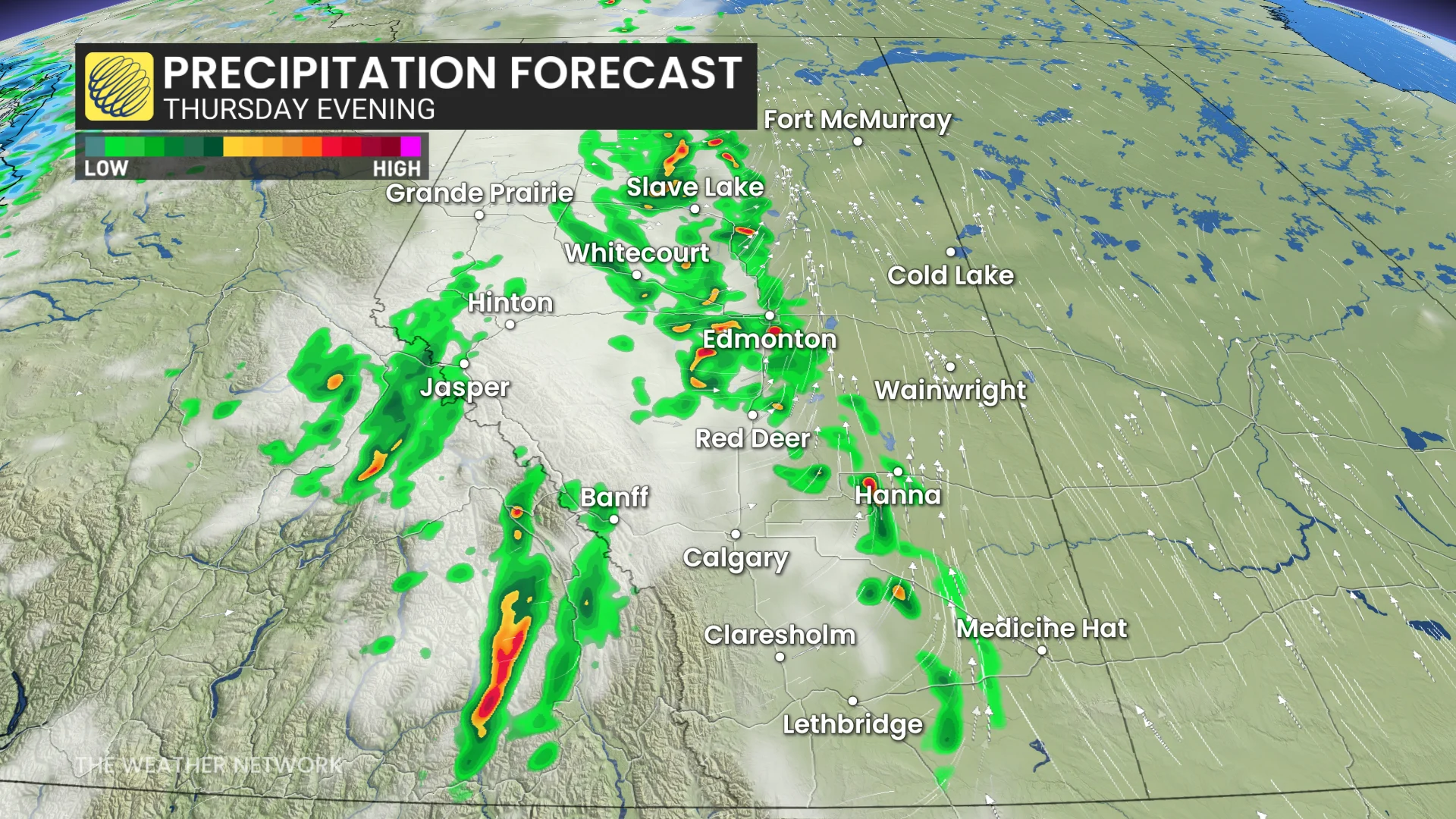 Baron - Thursday evening precipitation Alberta - May 29