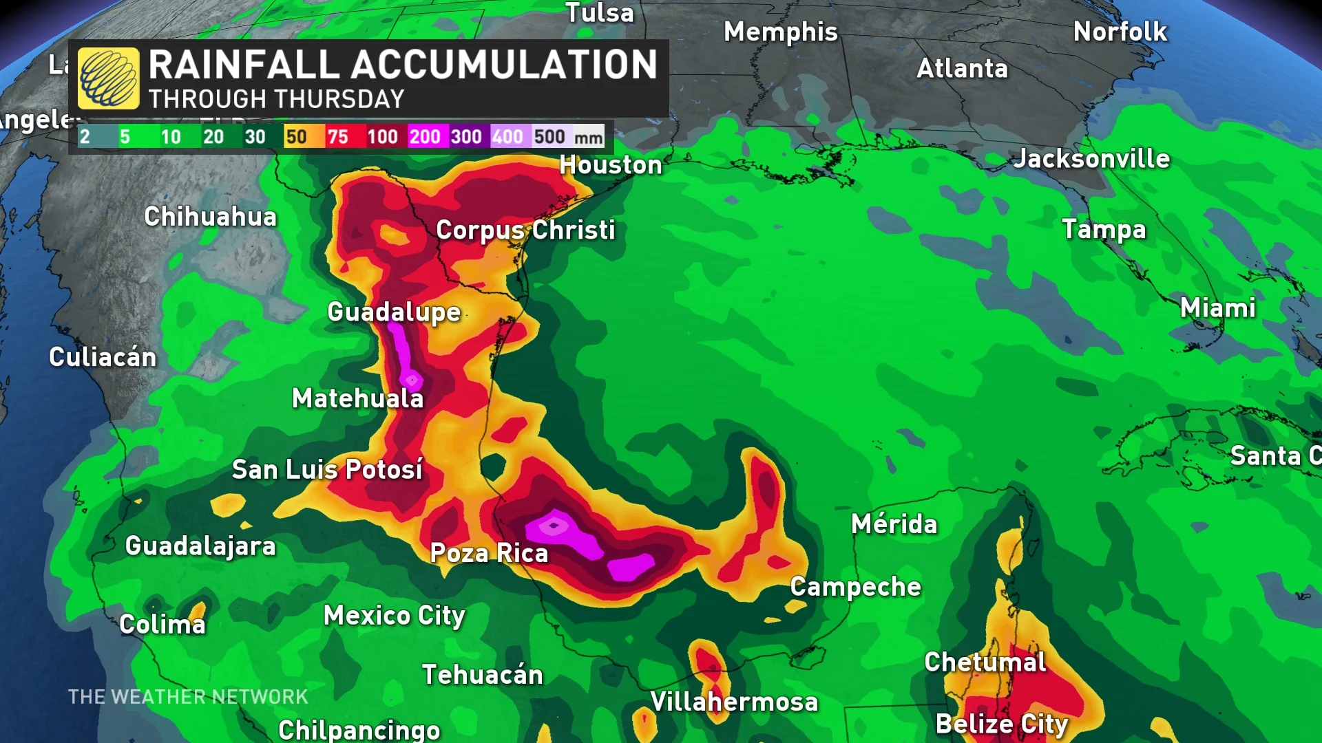 Alberto rainfall totals in Texas and Mexico_June 19