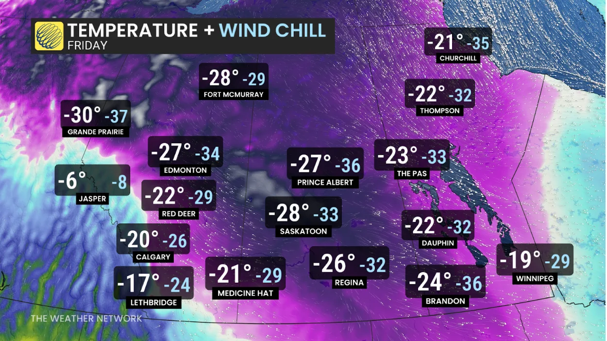 Prairies Wind Chill: Dec. 8, 2025