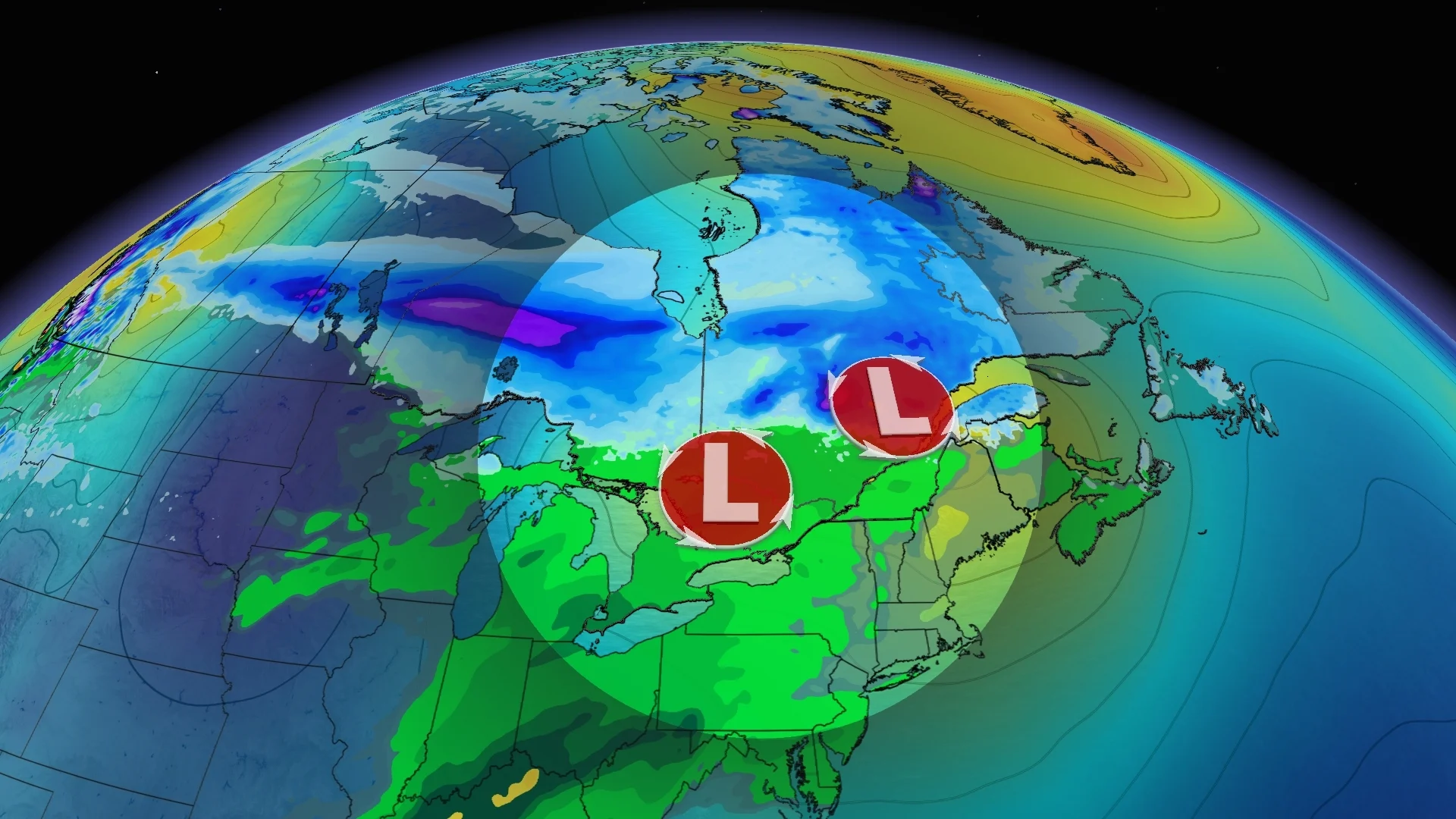 Colorado low and Alberta clipper join forces to wallop Eastern Canada