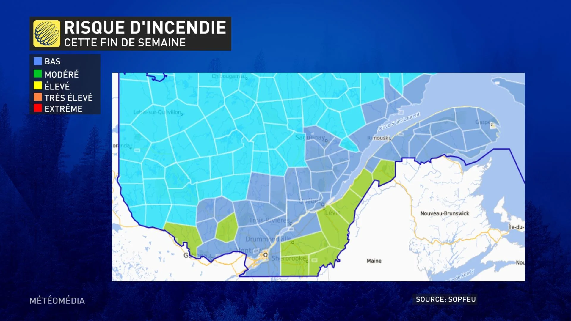 Risque d'incendie modéré