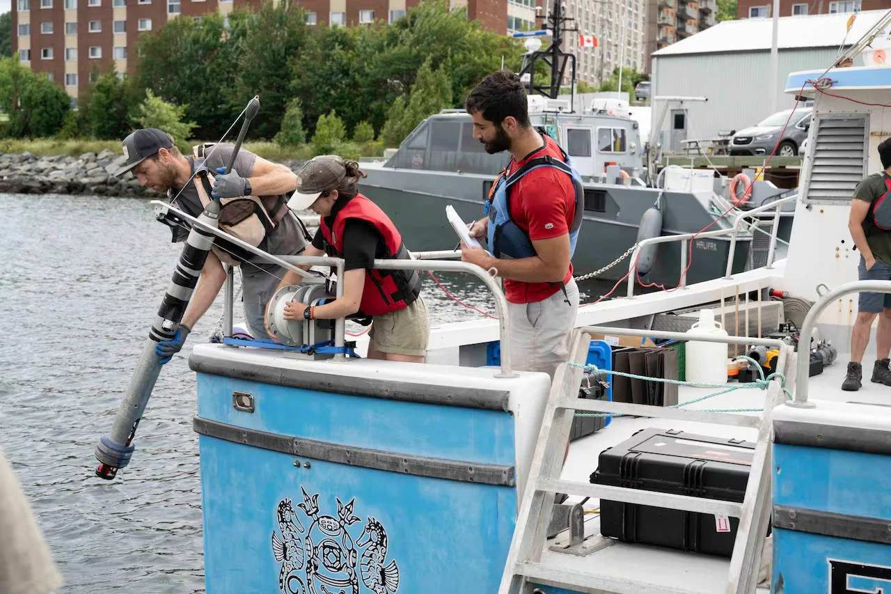 Researchers add tracking devices to Halifax harbour to monitor water movement. (Dalhousie University)