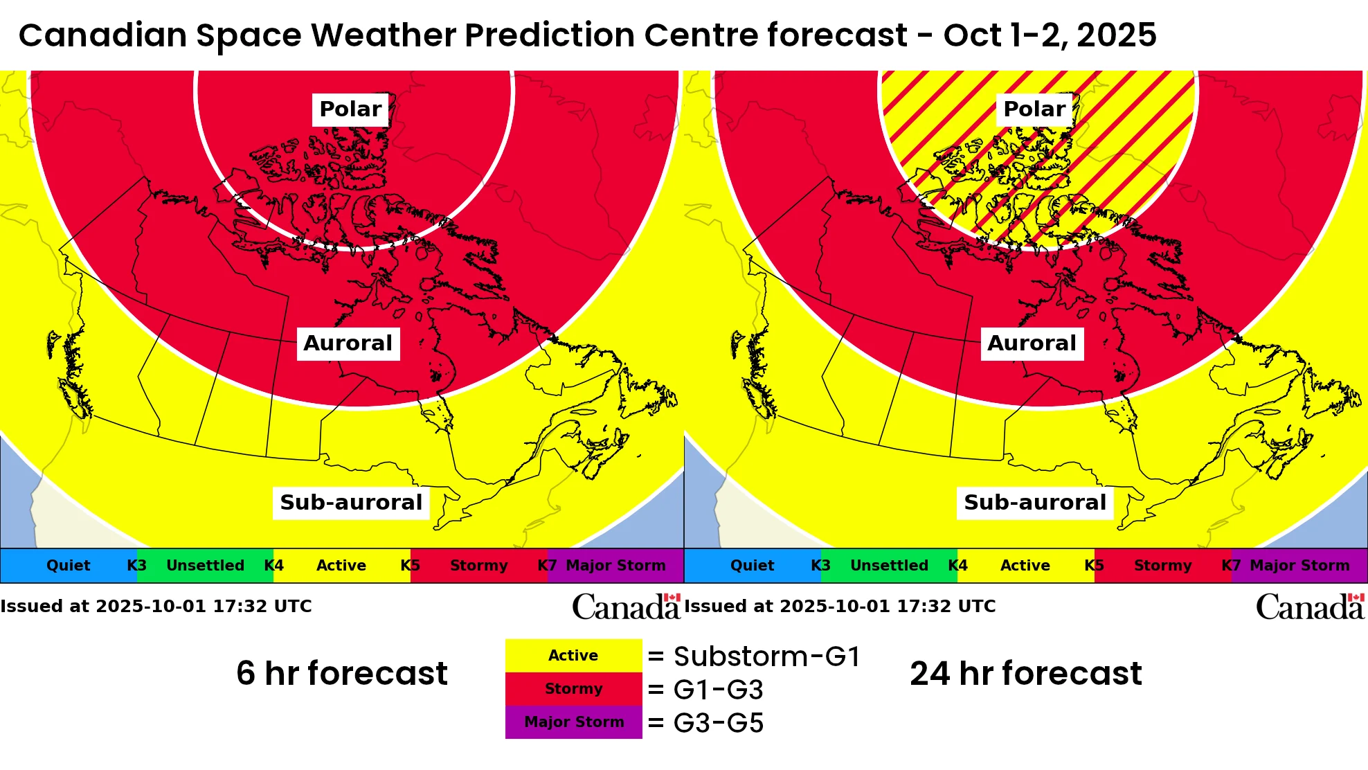 Oct 1 - Aurora forecast - CSWFC