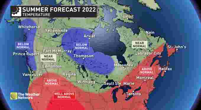 Summer Forecast 2022 Temperatures across Canada