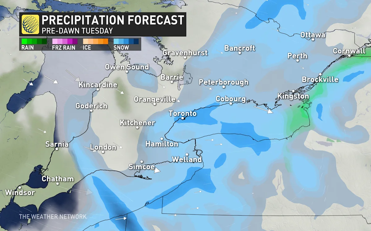 Belowfreezing temperatures, snow squalls appear in southern Ontario