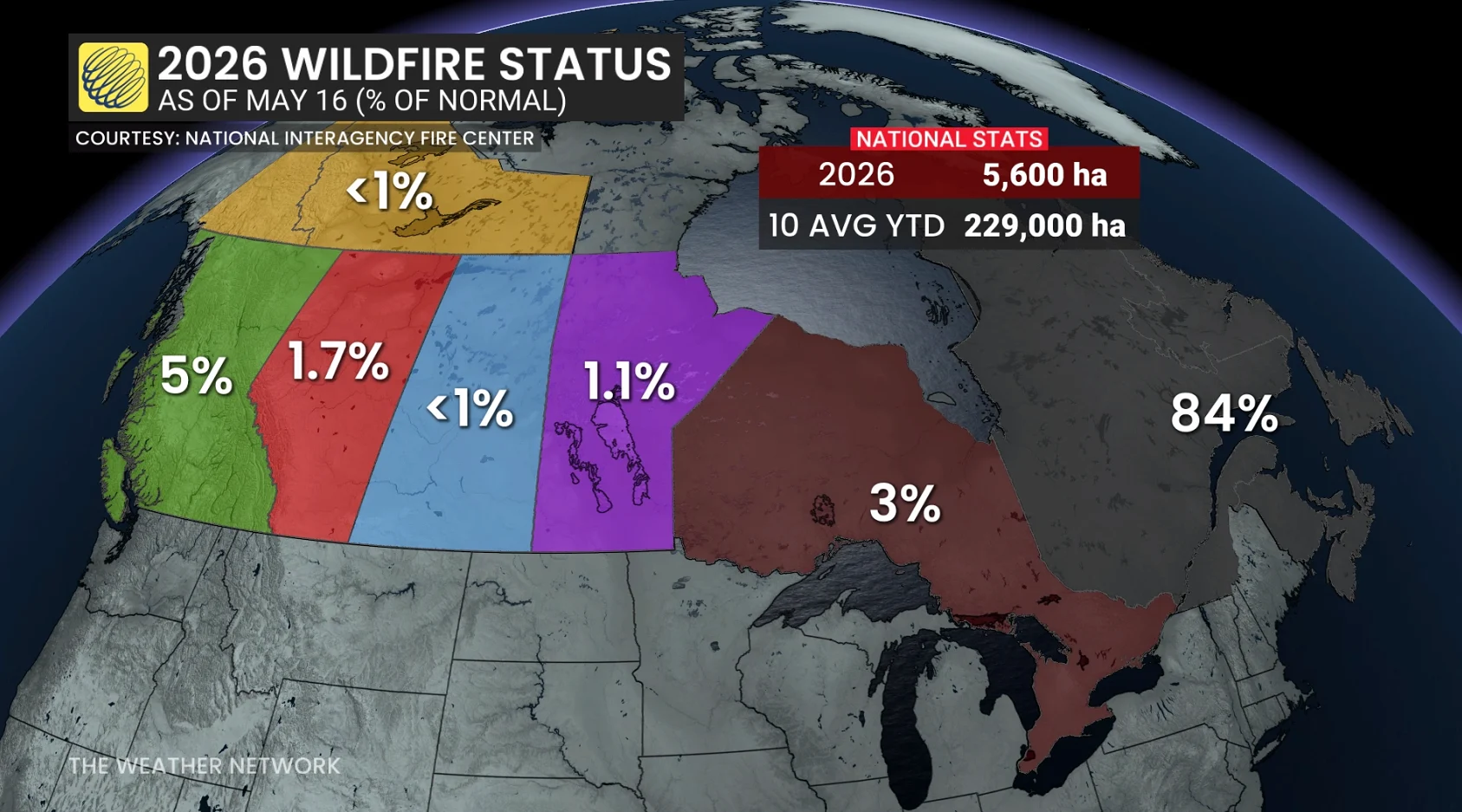 2026 Canada wildfire status as of May 16