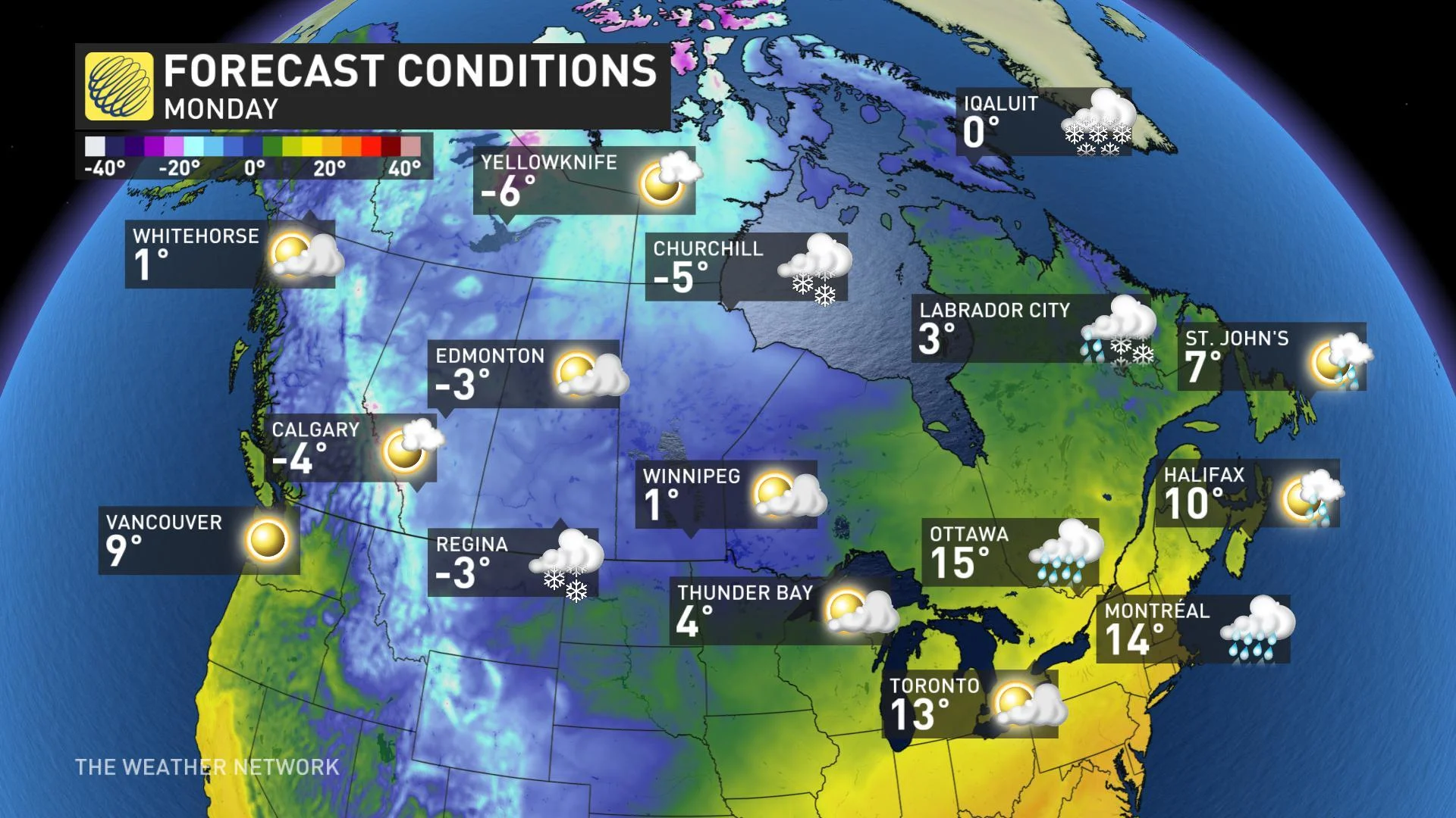 Monday temps