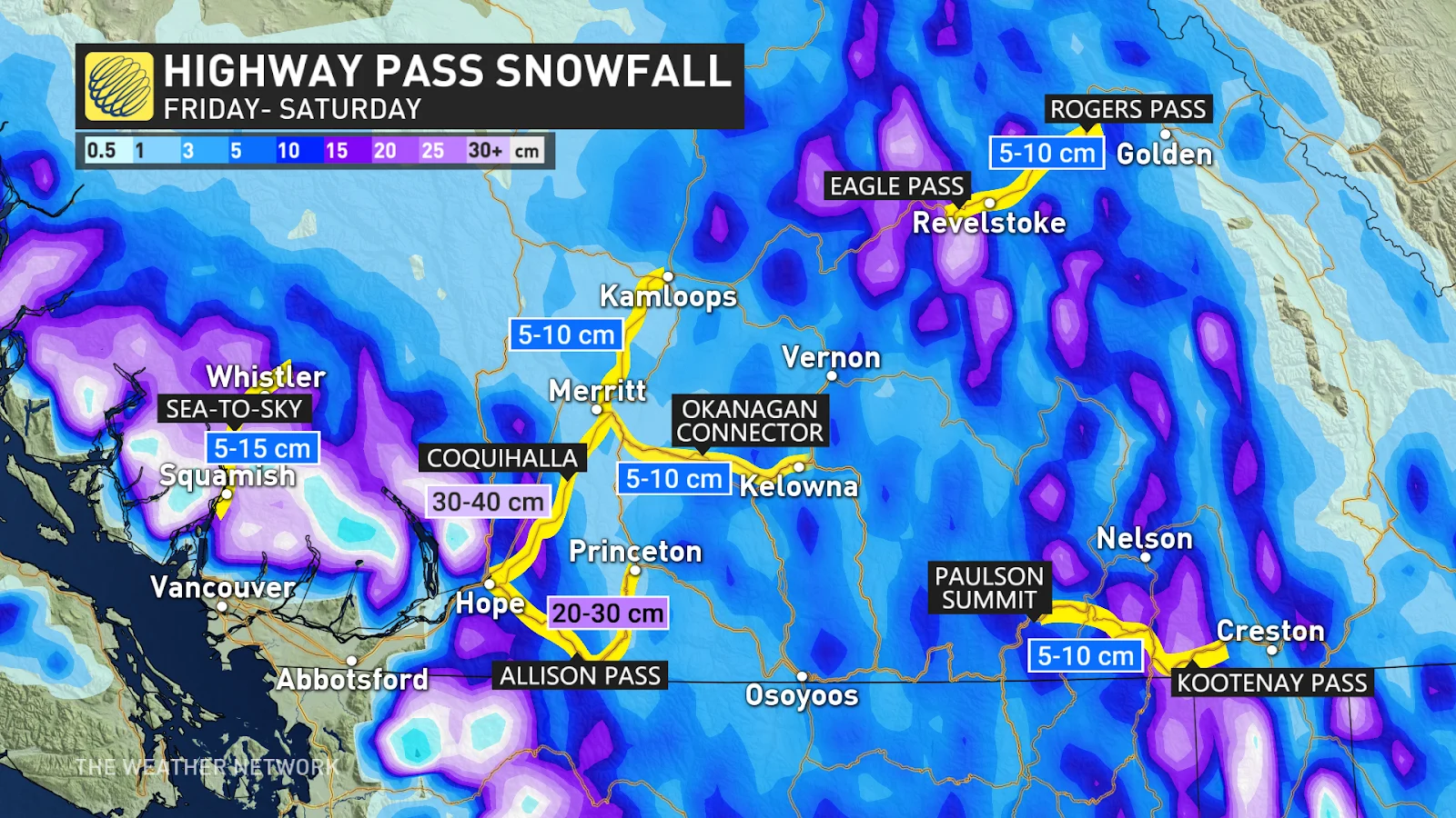 B.C. snowfall highway pass