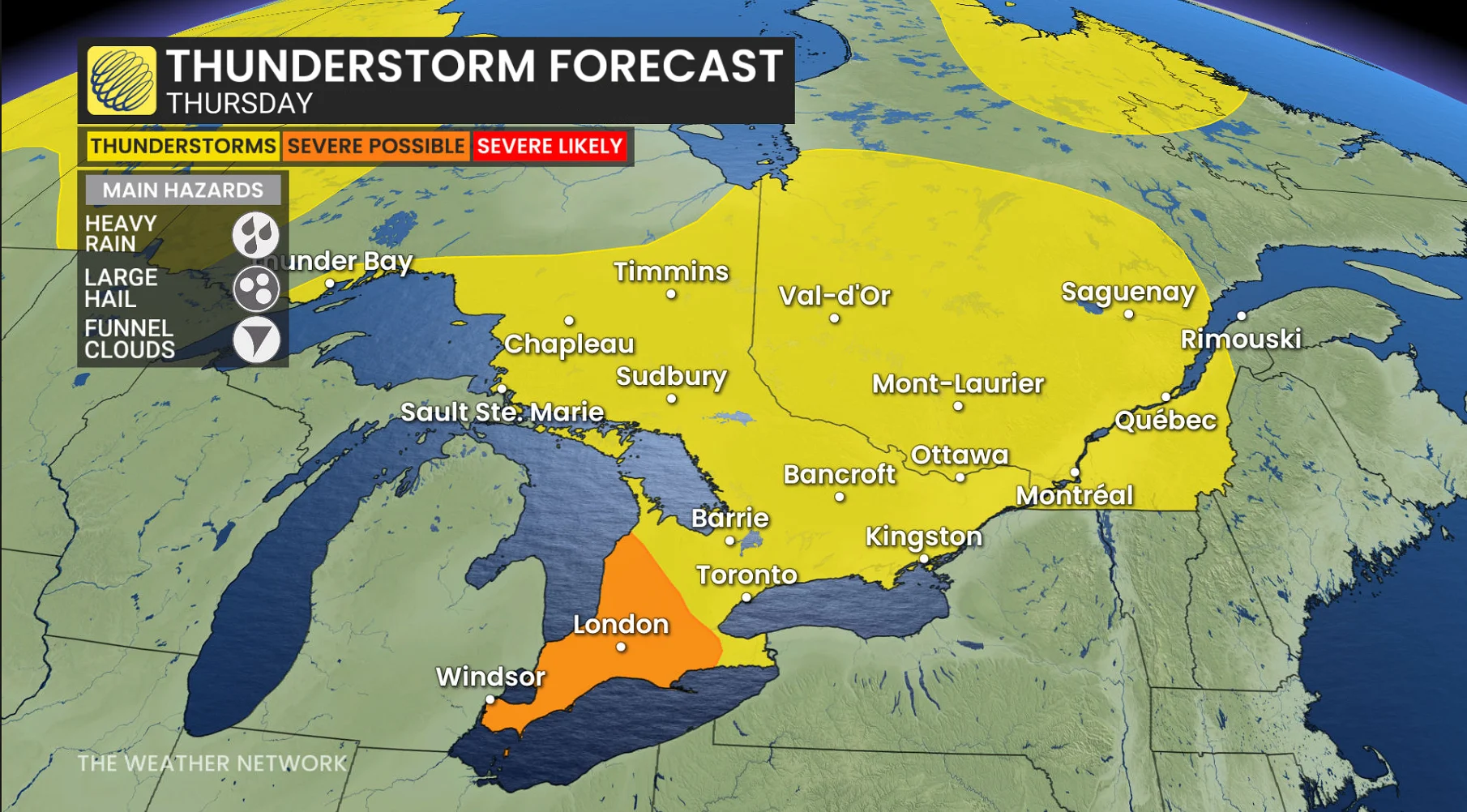 Baron - Ontario thunderstorm risk Thursday - June 25