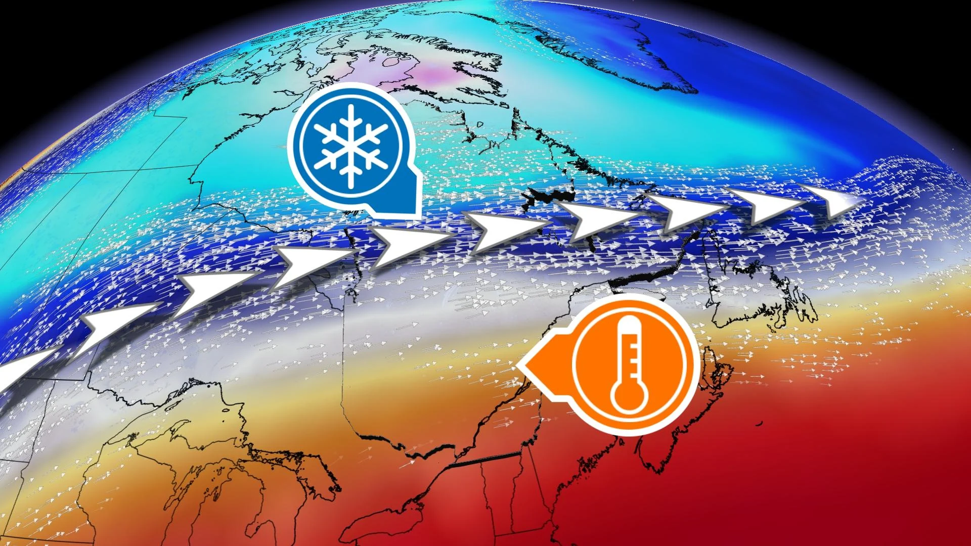 Un bouclier protège certaines régions du Québec de la neige