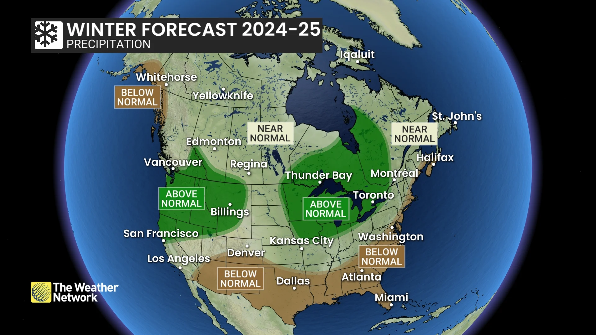 North America Precipitation Winter 2024-2025