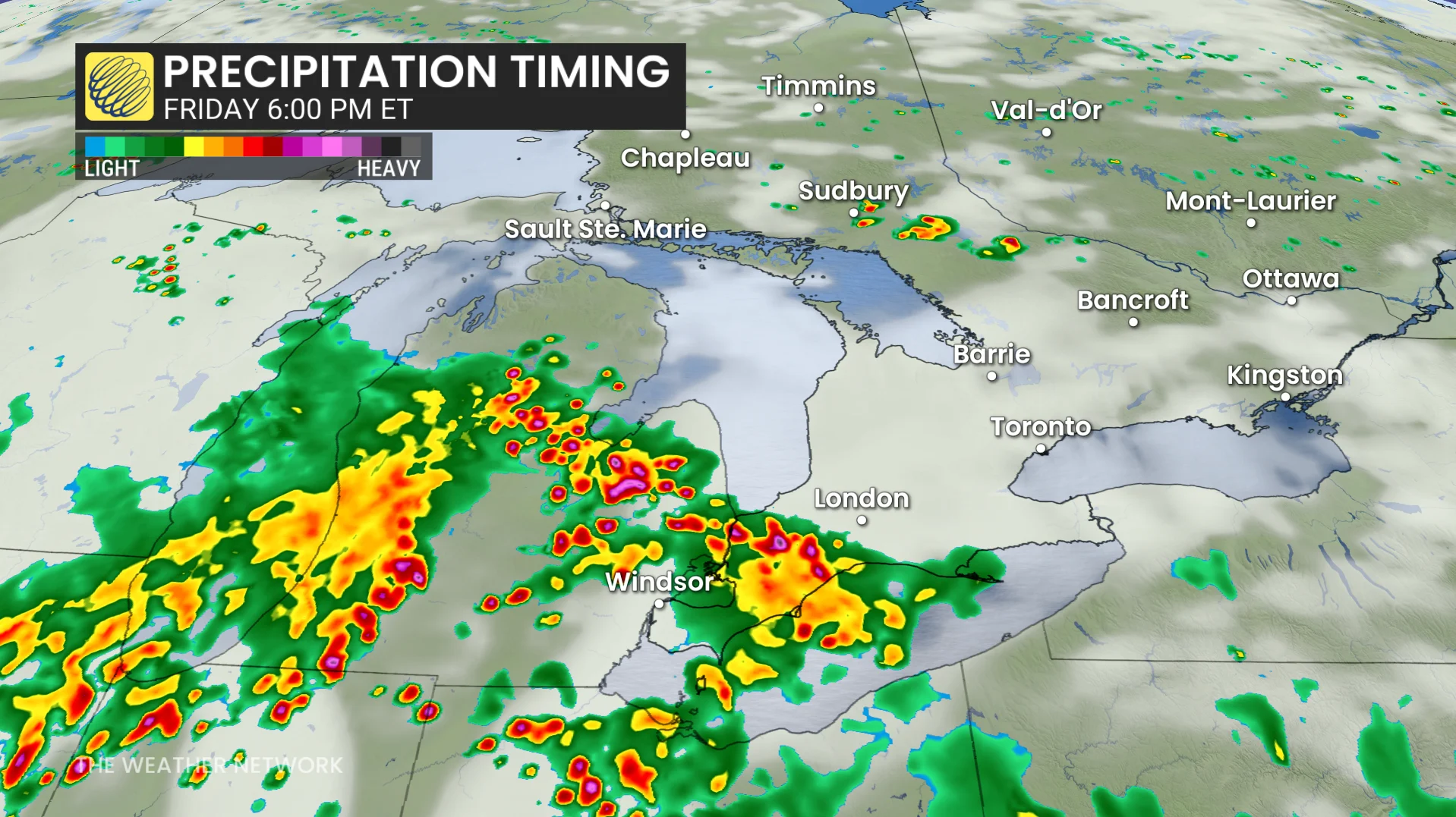 Southern Ontario Friday 6 pm forecast storms - July 3, 2026