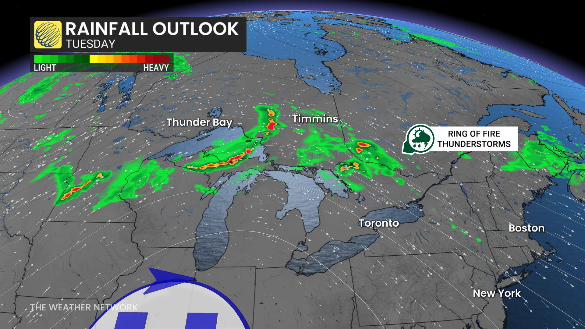 Ontario Rainfall Outlook Tuesday