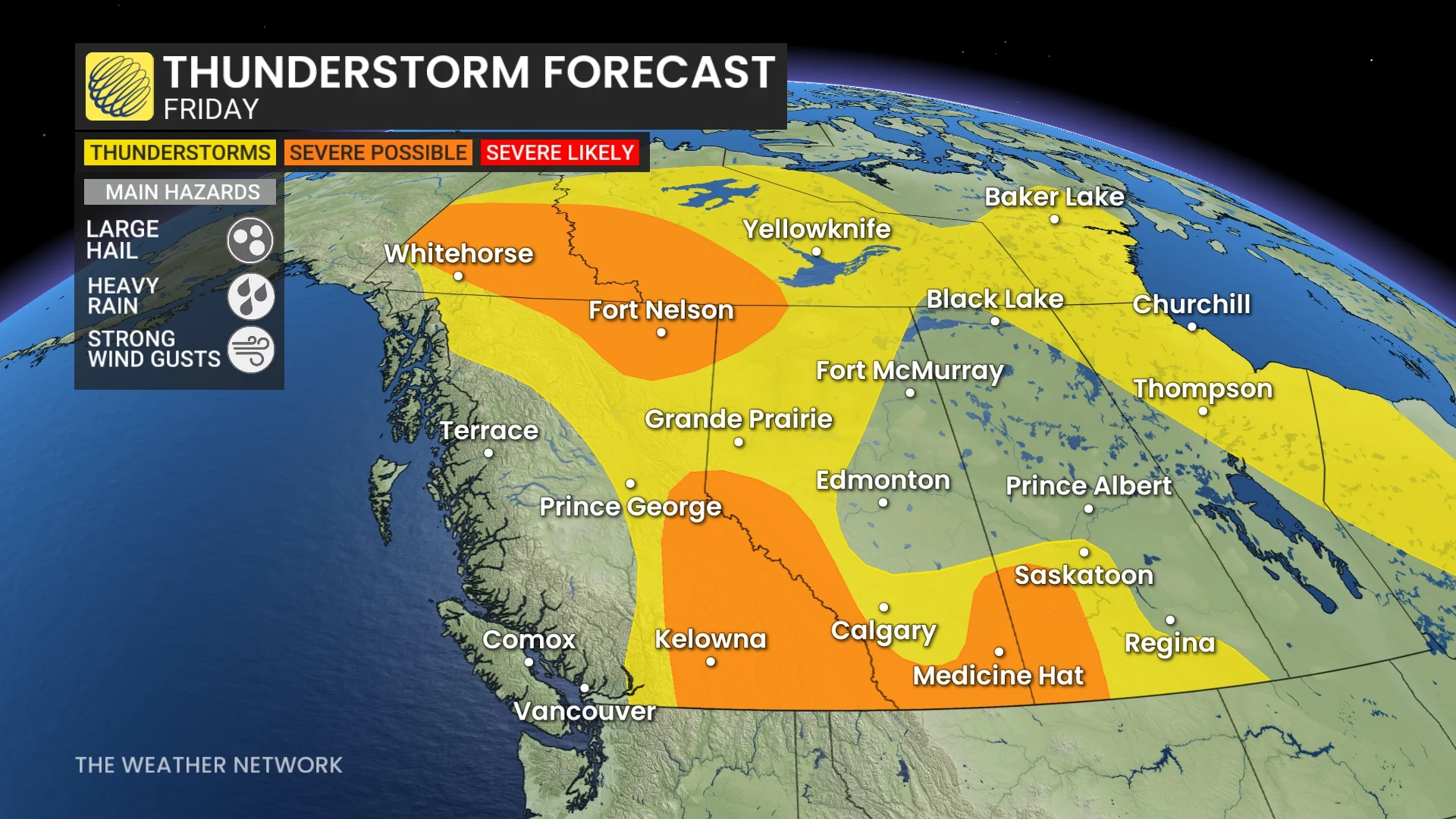 Barron - Friday British Columbia thunderstorm forecast
