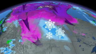 Prolonged snowfall event targets the Prairies with hefty totals, tough travel