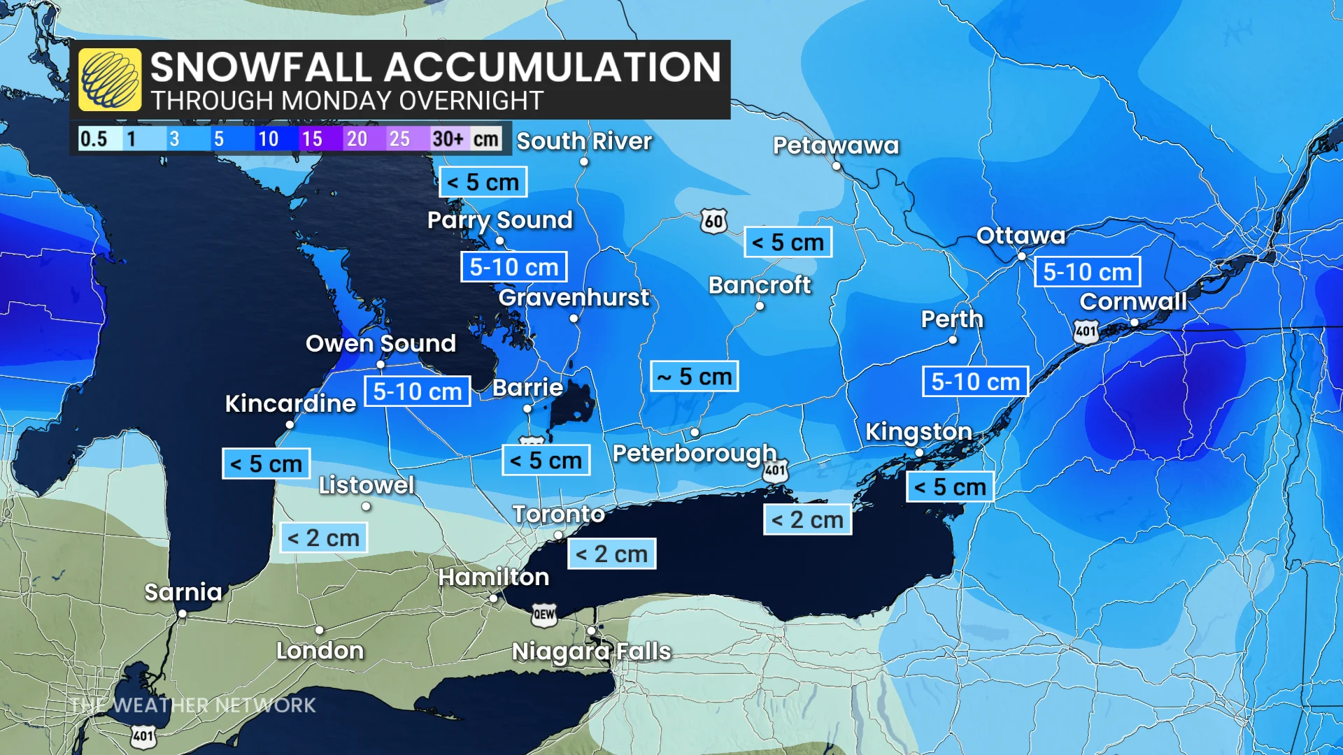 Baron - Monday snowfall Ontario - Feb3