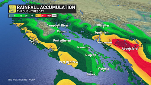 The Weather Network - Atmospheric River Flows Into B.C. With Steady ...