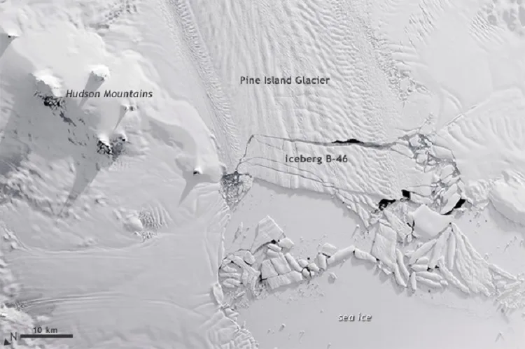Pine Island glacier larger NASA