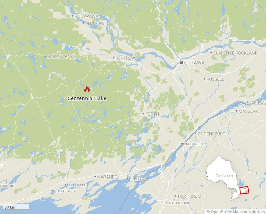 CBC: Centennial Lake fire. (Andrew Foote/CBC)