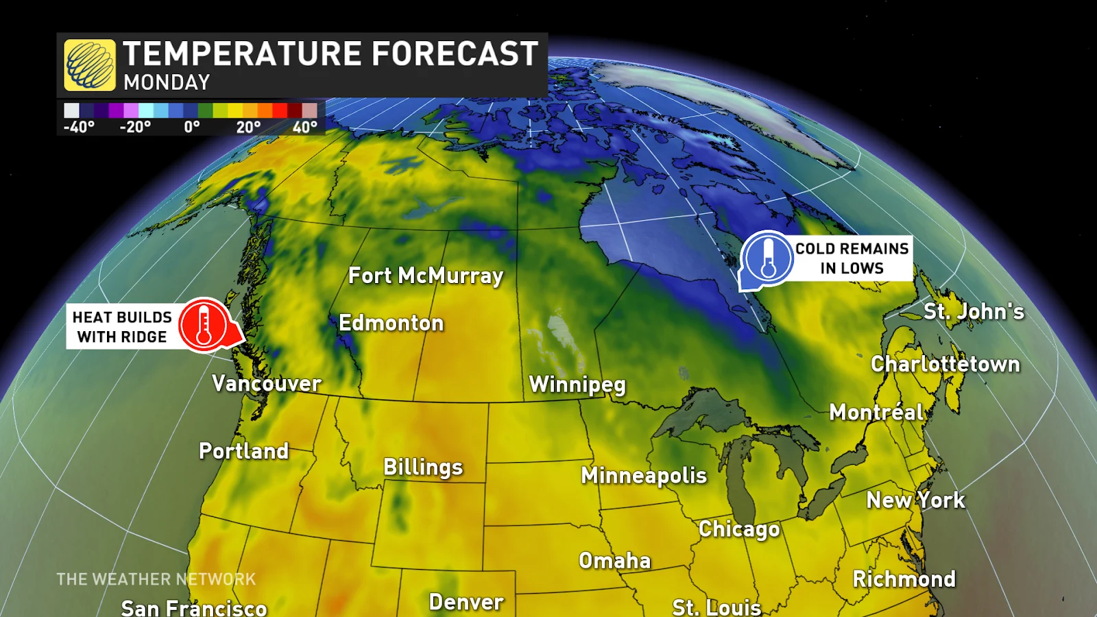 Blocking pattern temperatures