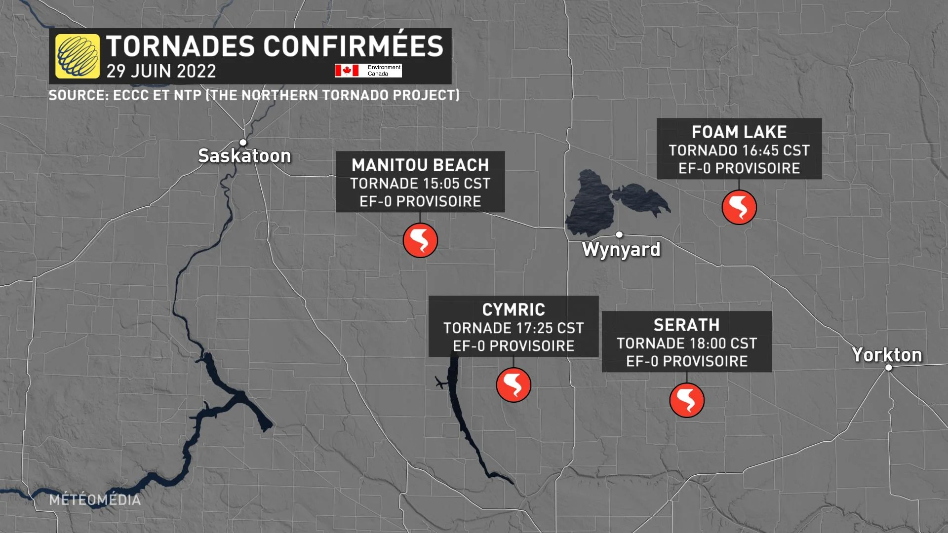 Tornades confirmées