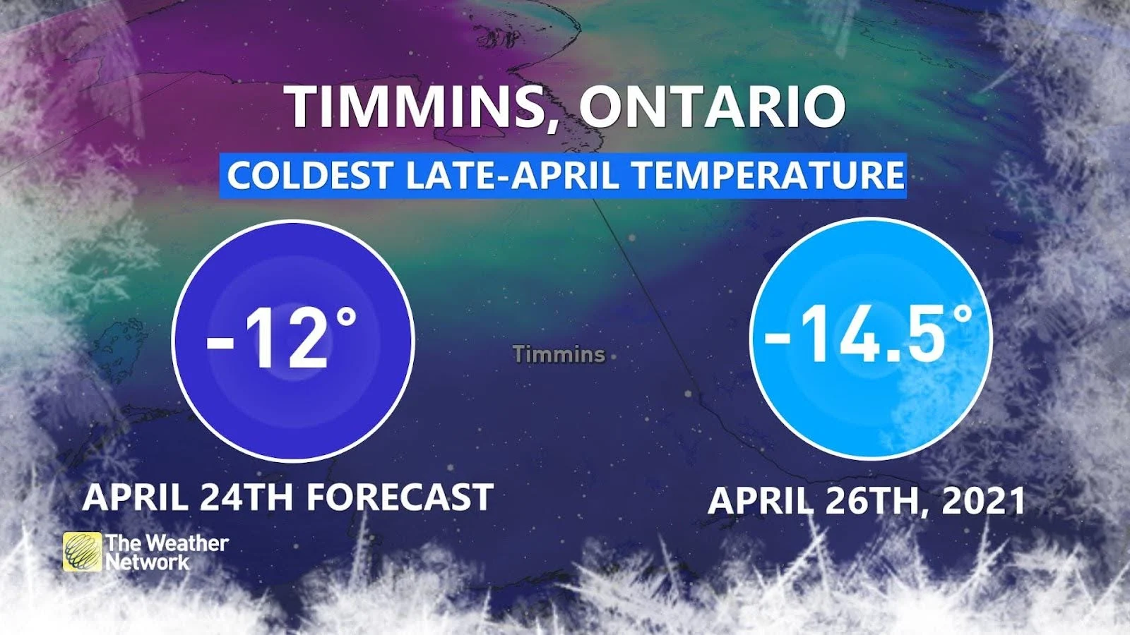 Timmins Coldest Late-April Temperature