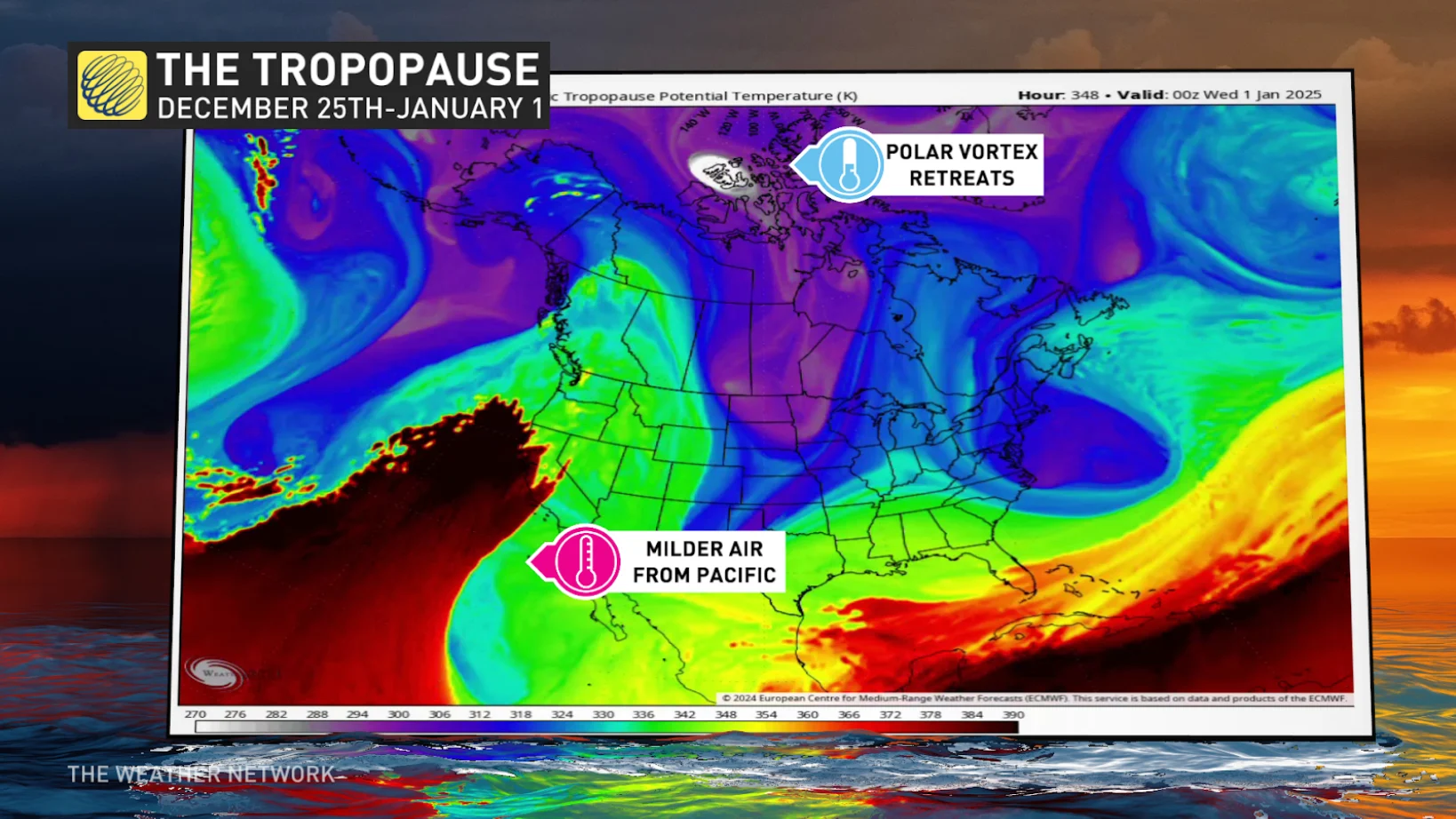 Tropopause: All eyes will be on the Pacific Ocean, poised to flood mild air across North America.