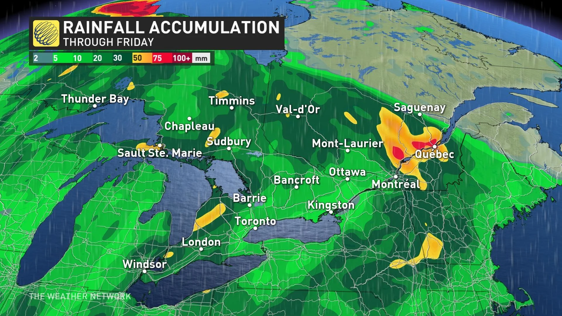 Ontario Wednesday rainfall accumulation map_June 4