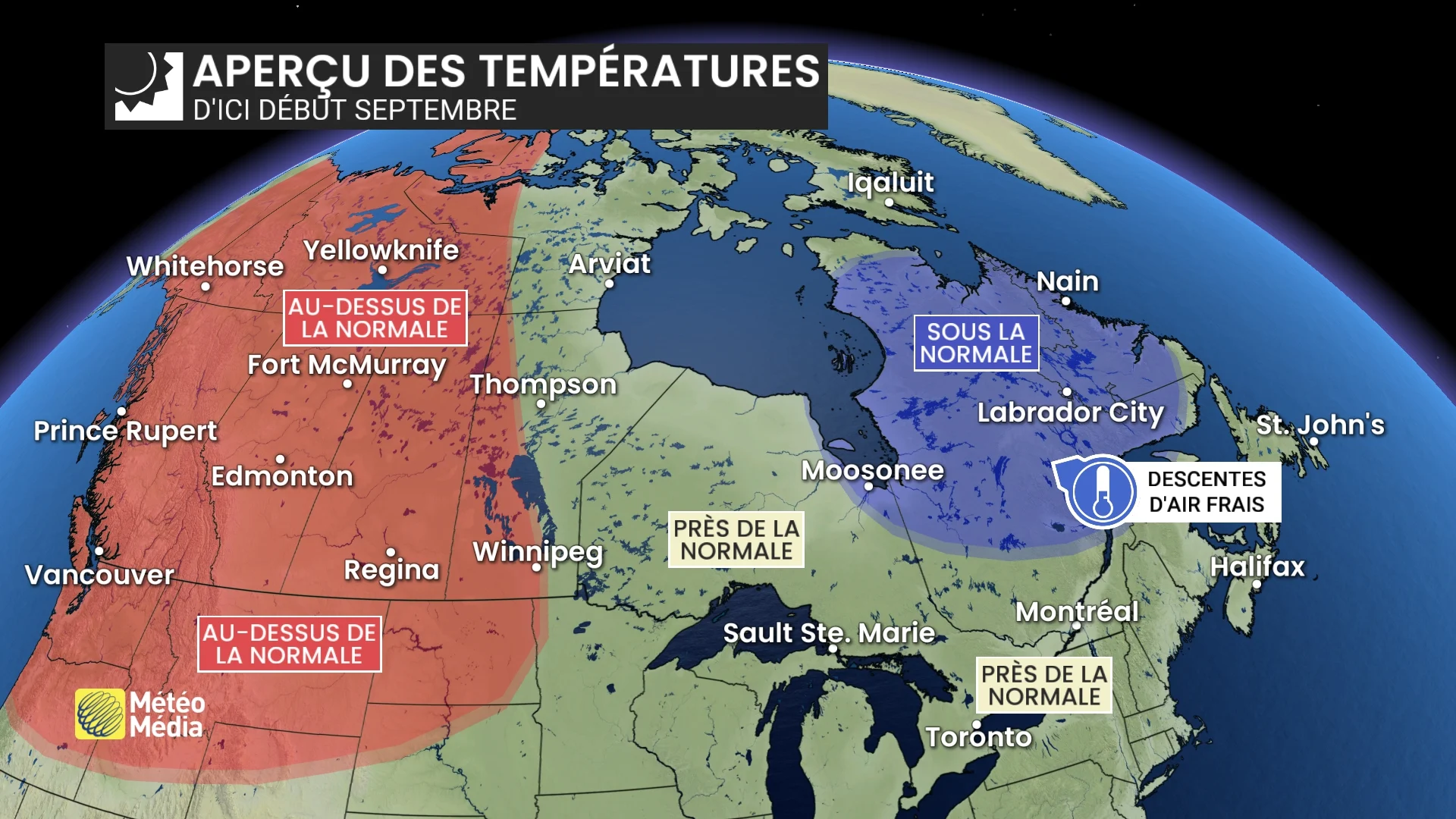 apercu temperatures fin aout debut septembre 2026