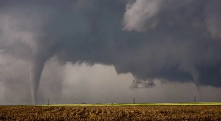 MUST SEE: Up close and personal with twin tornadoes