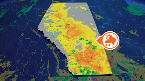 Meteorologists warn of severe thunderstorms in southern Alberta; large hail and heavy rainfall could pose risks to property and crops