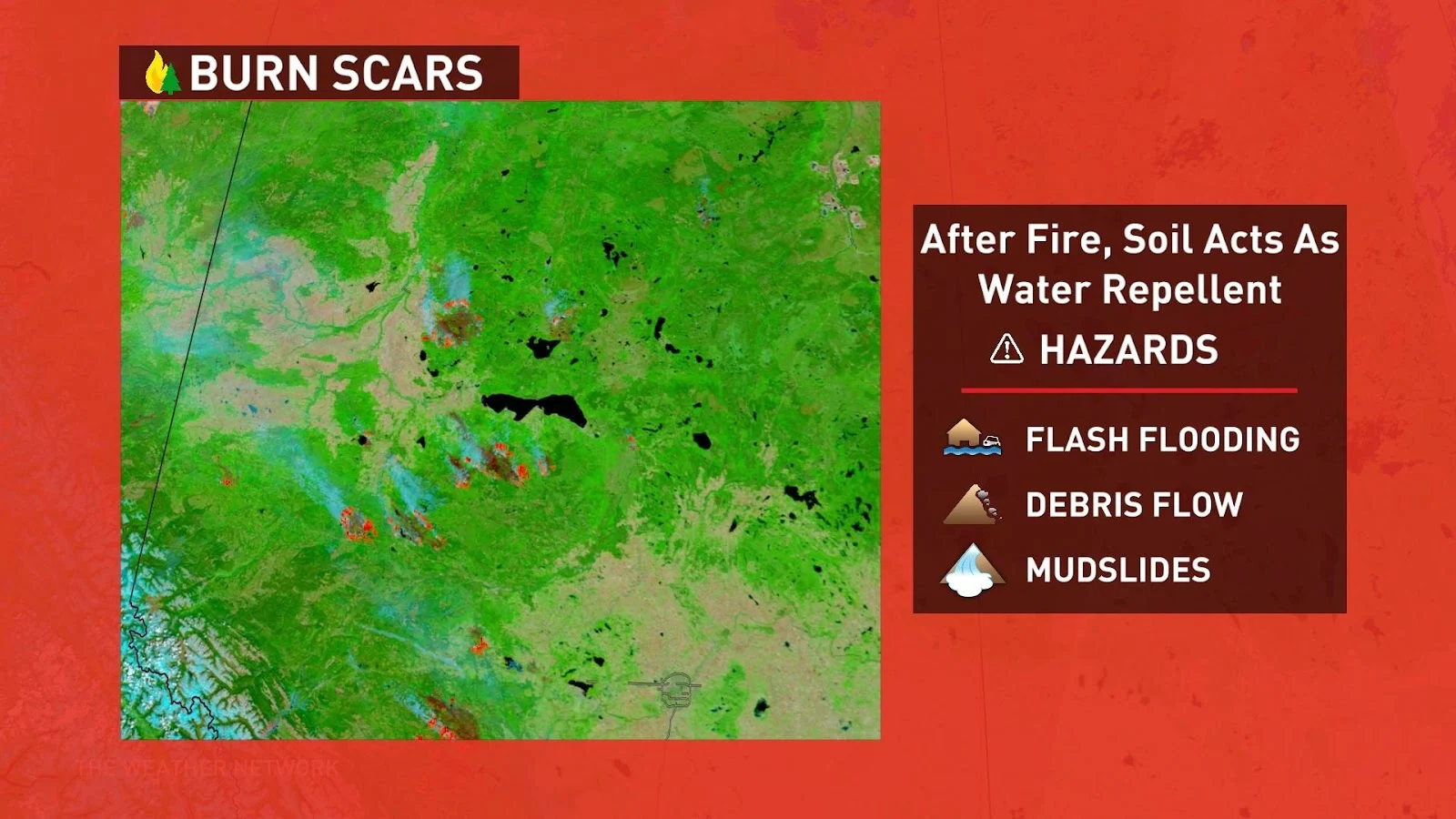 Flood risk hazards from burn scars