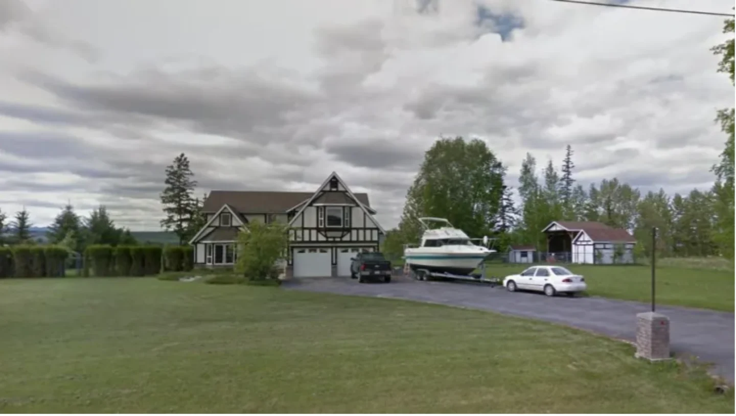 Google Street View: This house is one of four properties under evacuation alert issued by the City of Quesnel on Monday. Another house on the same road is under evacuation order. (Google Streetview)
