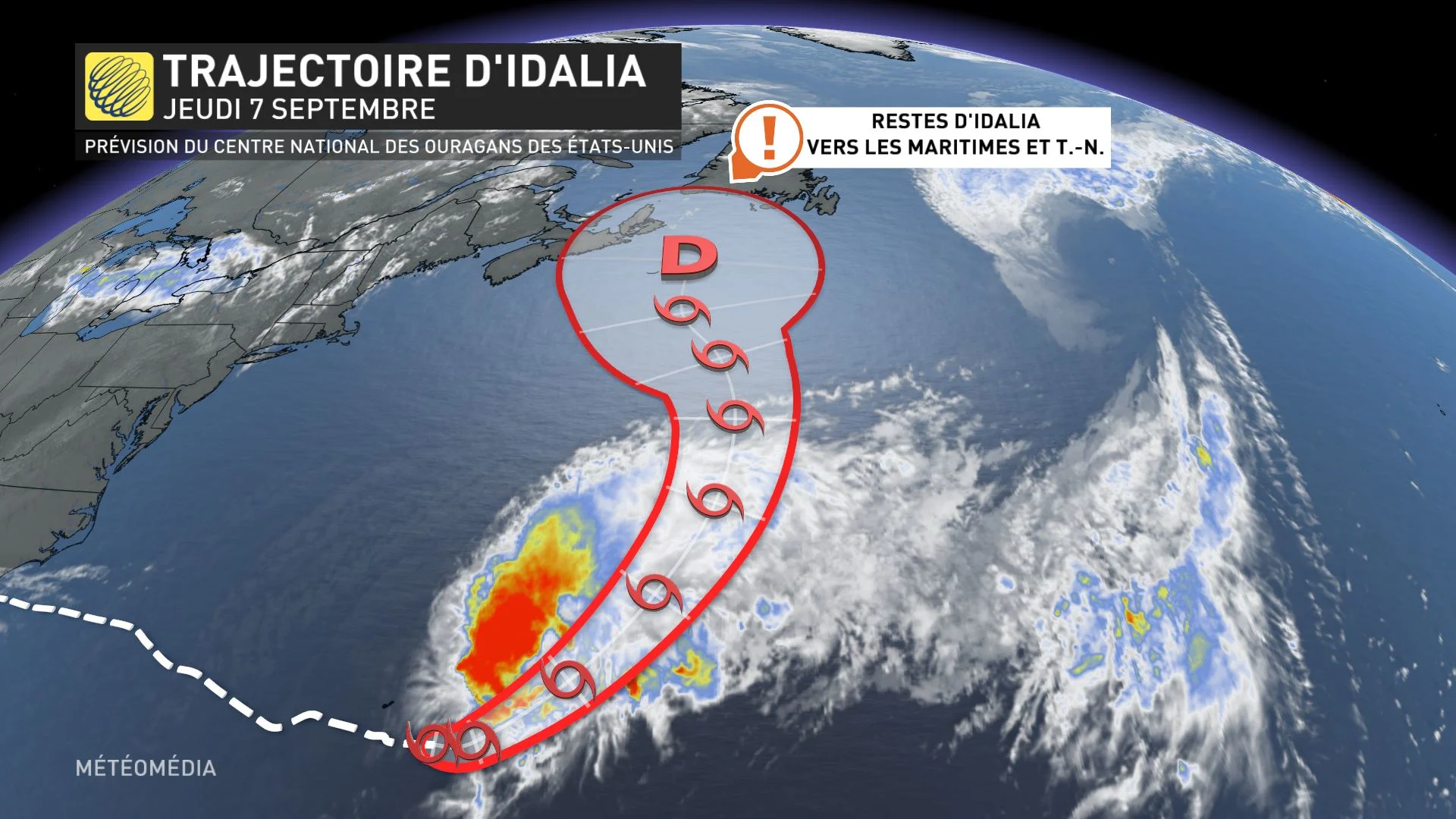 Trajectoire d'Idalia