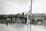 During the 1948 Fraser River Floods, water levels rose to overtake entire homes