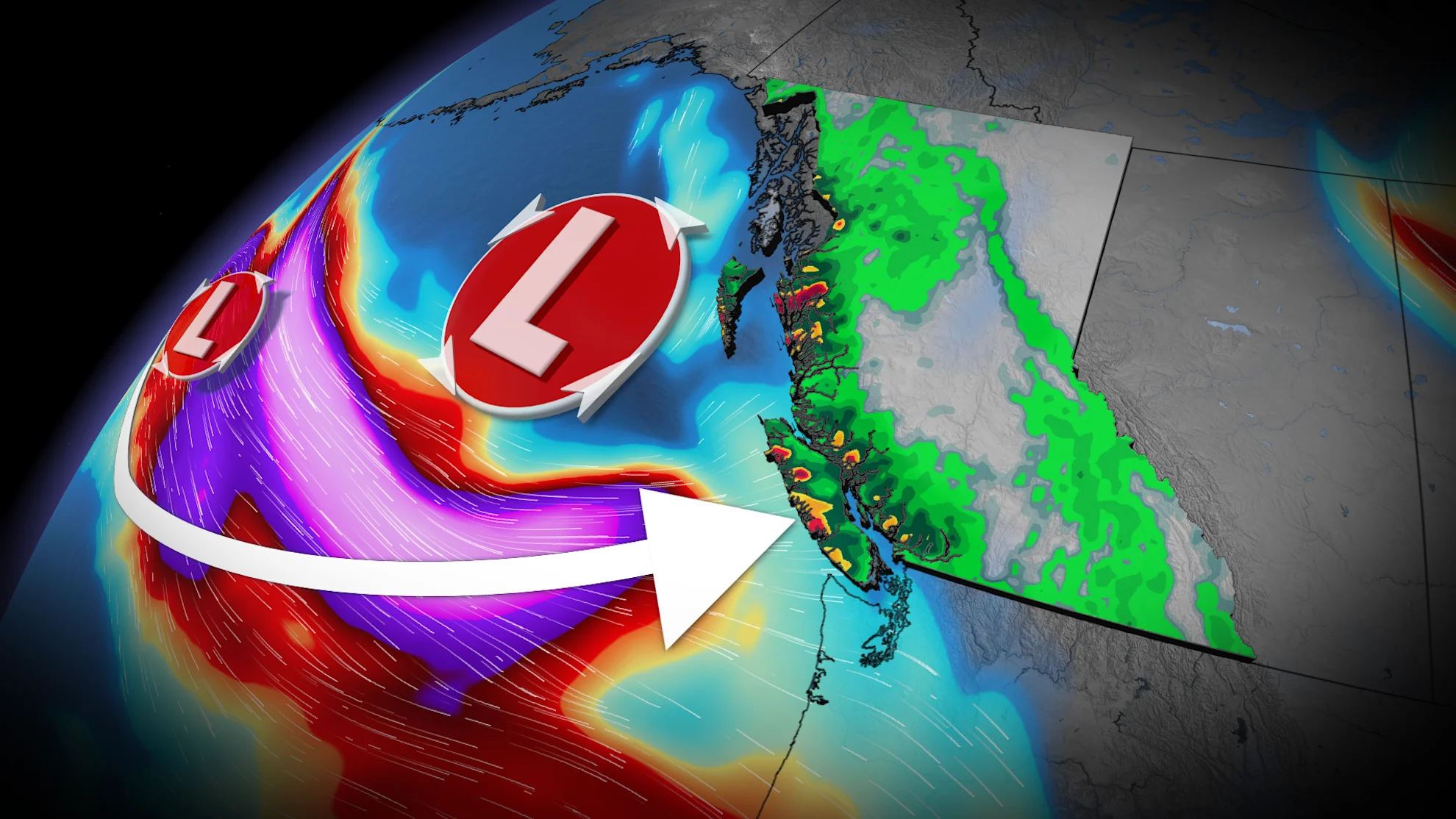 50 mm of rain and 50 cm of snow: Potent storm parade sets up over B.C.