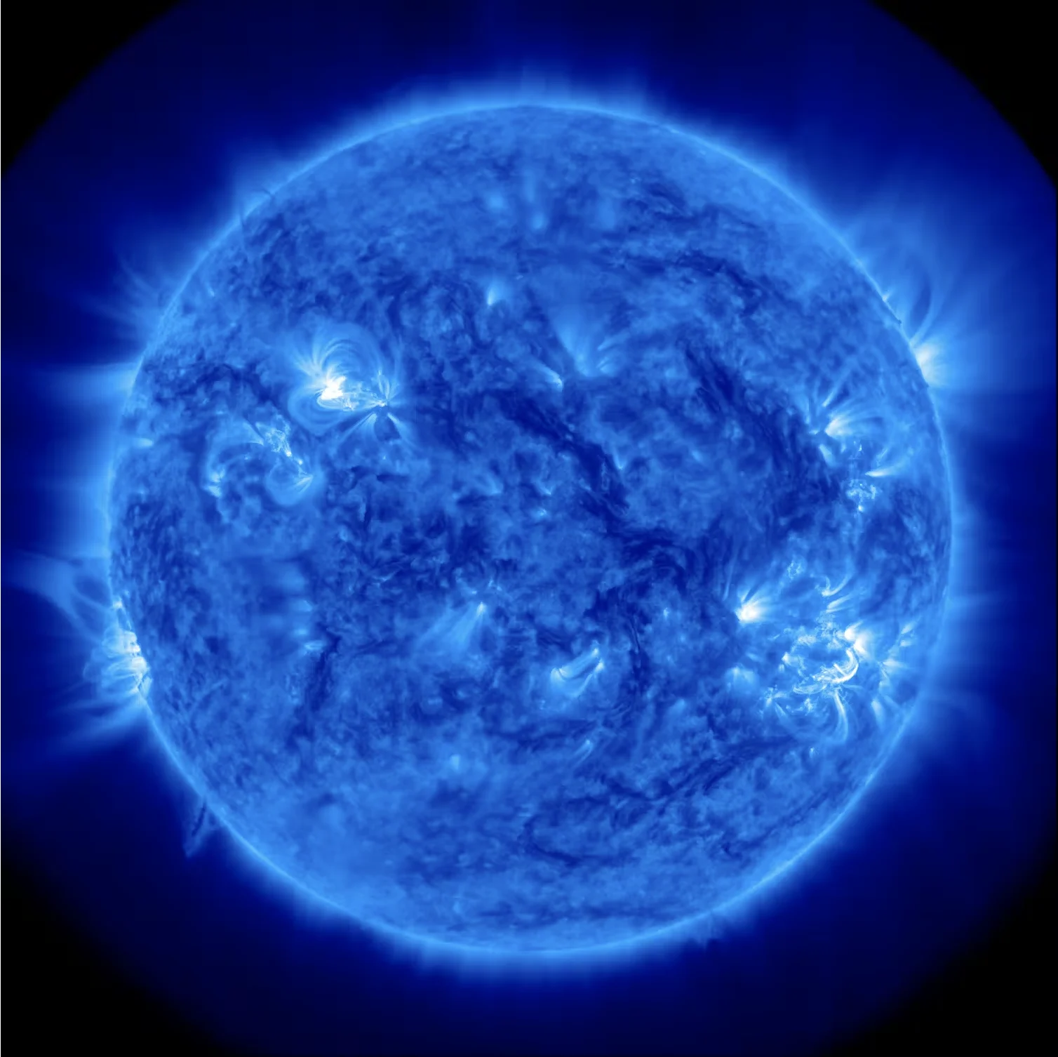 NASA: These active regions may dramatically flare up in X-ray intensity, affecting Earth’s upper atmosphere and making a hazard for astronauts. (Solar Dynamics Observatory/NASA)