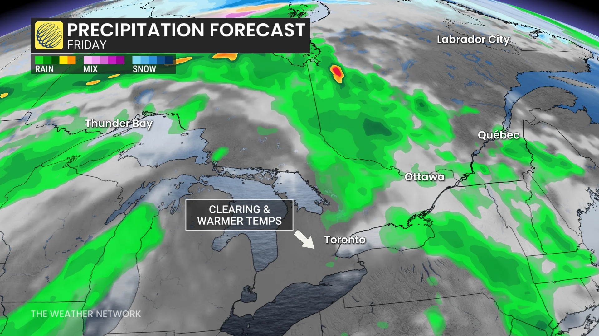 Great Lakes Friday precipitation forecast