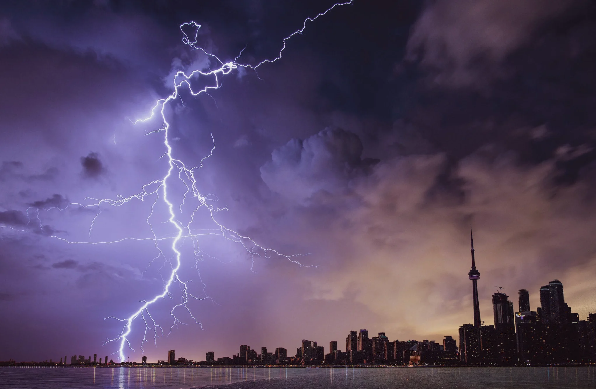 PEXELS/Andre Furtado: Lightning, Toronto, Ontario, thunderstorm, summer, spring, storm, thunder. Link: https://www.pexels.com/photo/lightning-and-gray-clouds-1162251/